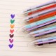 6色按壓圓珠筆 創意多色透明原子筆 簡約多色隨身原子筆