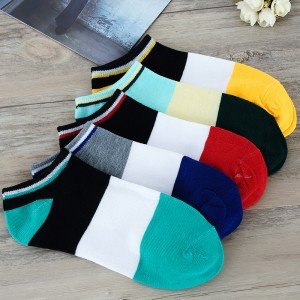 多色拼接船襪 春夏季必備船型襪 創意多色拼接襪子 時尚運動短襪