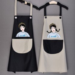 日式女孩防水圍裙 廚房必備時尚防水圍裙 家務工作圍裙