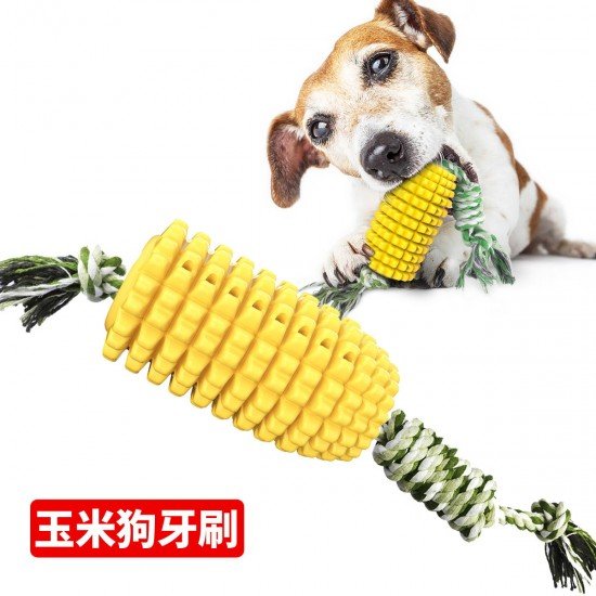 玉米造型寵物潔牙玩具 創意造型狗狗啃咬玩具 寵物磨牙玩具 餵食玩具