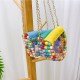 創意鐳射DIY串珠編織包包 創意手工少女包 造型彩色串珠斜背包