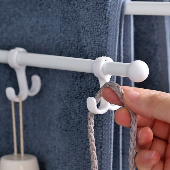 多功能旋轉毛巾架 簡約摺疊壁掛式毛巾架 浴室必備多用途掛勾 掛架