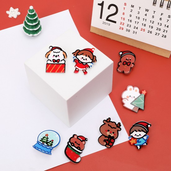 可愛聖誕系列造型徽章 創意造型聖誕節必備小裝飾 壓克力胸針