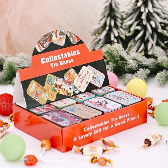 聖誕長方形鐵盒 創意馬口鐵禮物盒 聖誕節必備餅乾糖果盒