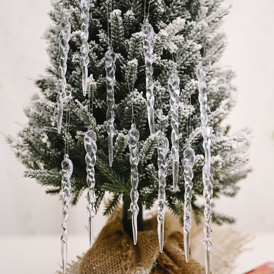 創意透明冰條裝飾 仿真冰條吊飾 聖誕樹必備創意螺紋冰條裝飾