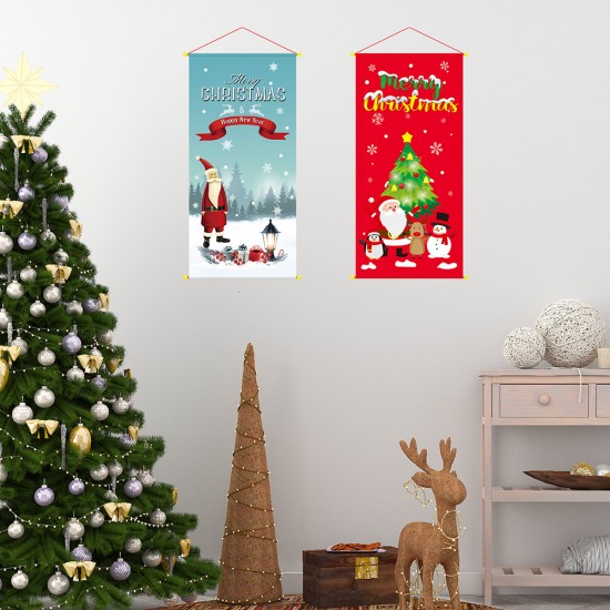 聖誕長條彩色掛布 創意聖誕節必備長條彩色櫥窗裝飾 聖誕牆面裝飾