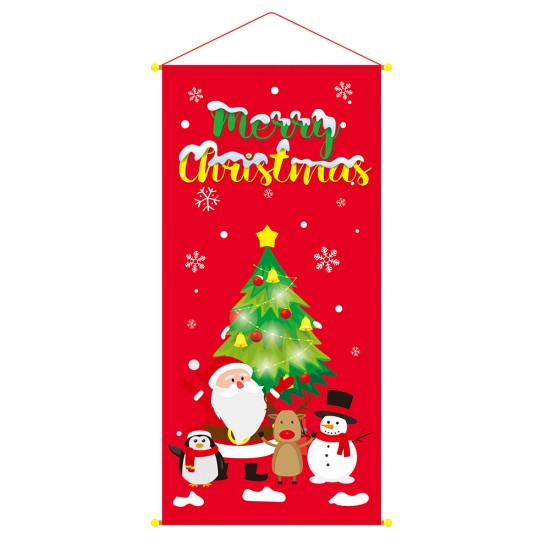 聖誕長條彩色掛布 創意聖誕節必備長條彩色櫥窗裝飾 聖誕牆面裝飾