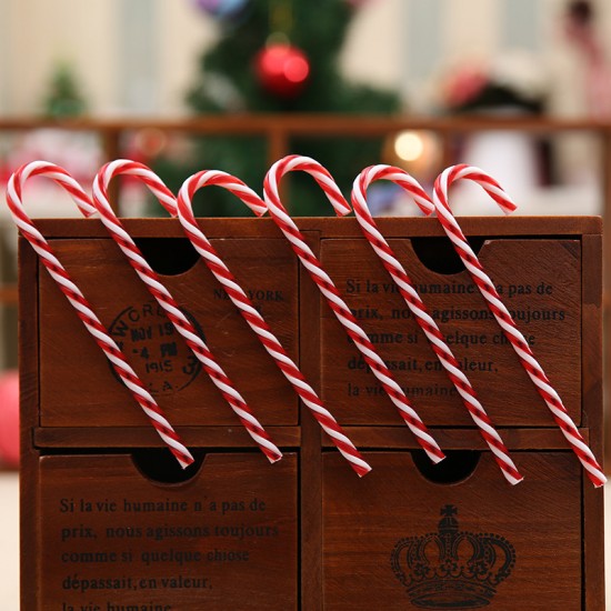 聖誕拐杖造型吊飾 聖誕樹必備拐杖糖掛飾 聖誕節必備裝飾 小吊飾 6入/包
