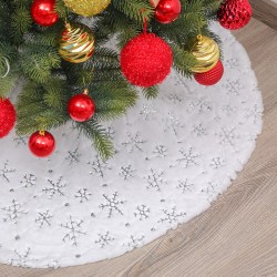 聖誕冰晶雪花樹群 創意聖誕樹雪花地墊 聖誕節必備裝飾布置