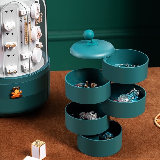 高檔珠寶耳環首飾盒 大容量飾品收納盒 多功能奢華展示架