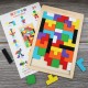 木質俄羅斯方塊拼圖 益智開發積木拼板 創意木質拼圖玩具