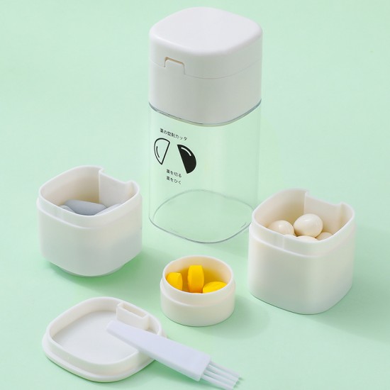 多功能五合一藥盒 隨身攜帶多功能磨藥切藥器 外出必備功能藥盒