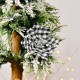 創意格子布聖誕花 聖誕節必備裝飾花 聖誕樹裝飾仿真花 聖誕裝飾花