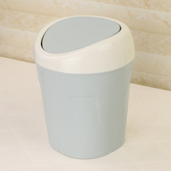 簡約桌面搖擺垃圾桶 迷你家用雜物桶 客廳桌面辦公小號收納桶