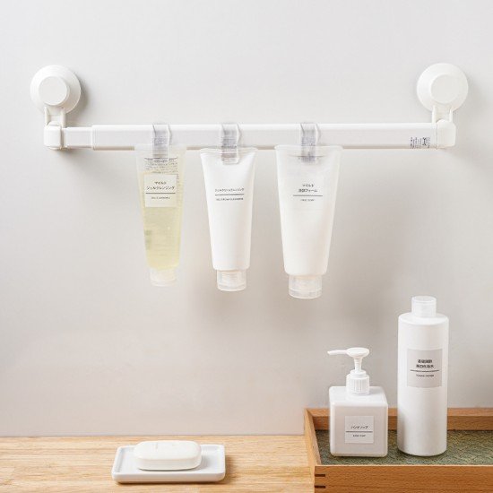 簡約透明塑膠夾子掛勾 多用途洗面乳牙膏掛夾 浴室必備懸掛式收納夾 4入裝