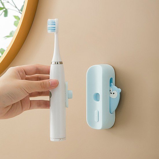 可愛動物磁吸式電動牙刷架 創意牙刷收納架 浴室黏貼式置物架
