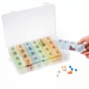 7天21格藥盒 簡約一周藥盒 分隔PP塑膠收納盒 藥品收納盒