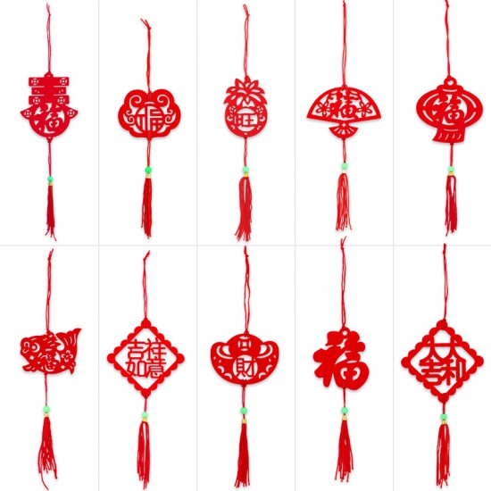 新年鏤空流蘇吊飾 新年元旦裝飾 福字元寶燈籠掛飾 氣氛裝飾