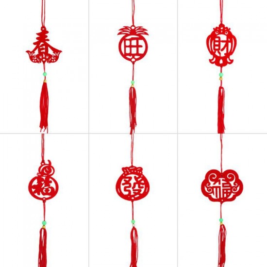 新年鏤空流蘇吊飾 新年元旦裝飾 福字元寶燈籠掛飾 氣氛裝飾