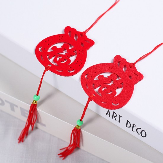 新年鏤空流蘇吊飾 新年元旦裝飾 福字元寶燈籠掛飾 氣氛裝飾