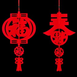 無紡布立體春節吊飾 毛氈吊飾 新年元旦裝飾 春字福字卦件 跨年佈置