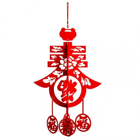 無紡布立體春節吊飾 毛氈吊飾 新年元旦裝飾 春字福字卦件 跨年佈置