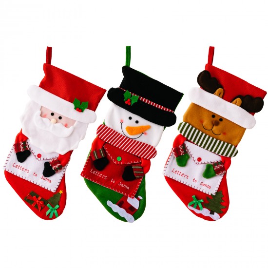 創意造型信封聖誕襪  聖誕老人雪人麋鹿 聖誕裝飾 糖果袋 禮物袋  