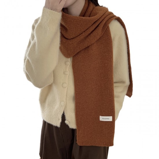 韓系百搭純色圍巾 針織圍巾 圍脖 保暖針織 長圍巾 冬季必備