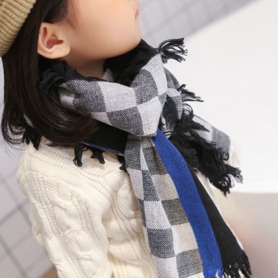 韓版兒童格子圍巾 兒童圍脖 冬季保暖圍巾 寶寶圍巾 加厚款