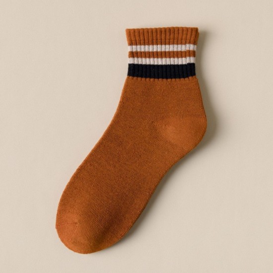 復古加厚中筒襪 男生長襪 秋冬新款  加絨 休閒襪 棉襪