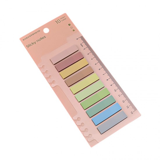 莫蘭迪多色標籤貼 透明索引貼 N次貼 便簽 書籤尺 備忘標記  