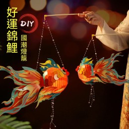 DIY好運手提魚燈 新年元宵春節裝飾 發光燈籠 燈籠材料包 DIY好運手提魚燈 新年元宵春節裝飾 發光燈籠 燈籠材料包