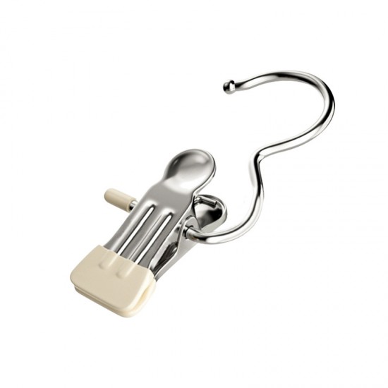 不鏽鋼無痕護衣夾 掛勾夾子 多功能 曬衣夾 衣架 褲夾 5入裝