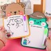 可愛動物雙面留言板 兒童塗鴉畫板 記事板 計畫表 可擦畫板