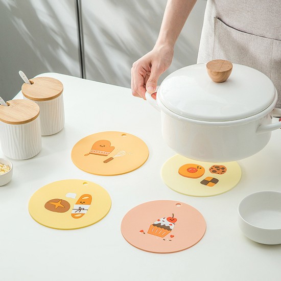 可愛食物防滑隔熱墊 杯墊 碗墊 防滑墊 矽膠隔熱墊 耐高溫 易清洗