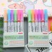 創意花邊螢光筆6色組 曲線螢光筆 記號 劃重點 手帳裝飾 繪畫筆