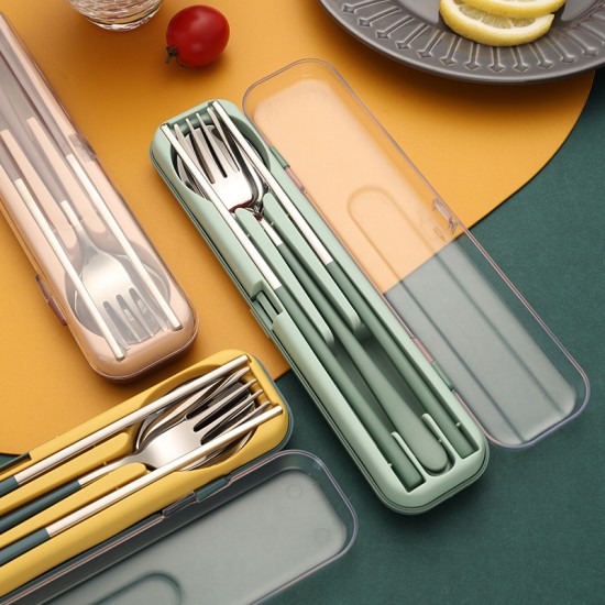 ins風不銹鋼餐具三件組 環保餐具組 隨身餐具 方便攜帶 上班族必備