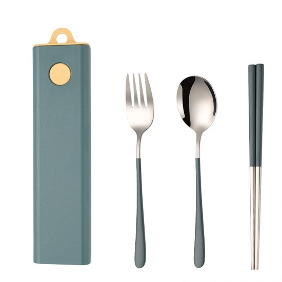 簡約風不銹鋼餐具組 抽拉式餐具組 隨身餐具 環保餐具 外出必備