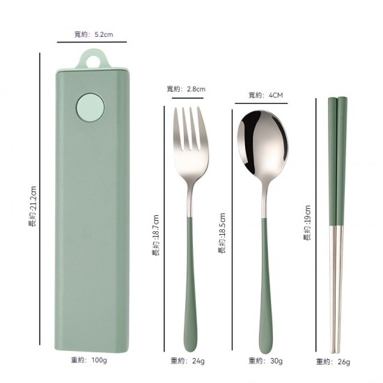 簡約風不銹鋼餐具組 抽拉式餐具組 隨身餐具 環保餐具 外出必備
