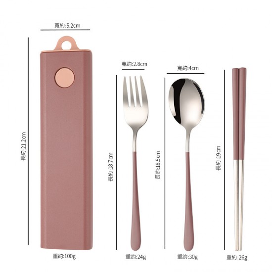 簡約風不銹鋼餐具組 抽拉式餐具組 隨身餐具 環保餐具 外出必備