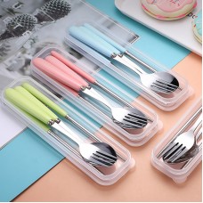 馬卡龍色陶瓷不銹鋼餐具組 叉子湯匙筷子 隨身 環保餐具 外食必備 