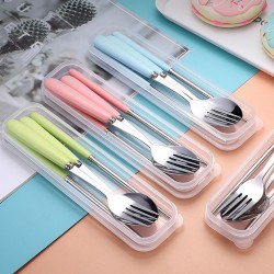 馬卡龍色陶瓷不銹鋼餐具組 叉子湯匙筷子 隨身 環保餐具 外食必備 馬卡龍色陶瓷不銹鋼餐具組 叉子湯匙筷子 隨身 環保餐具 外食必備