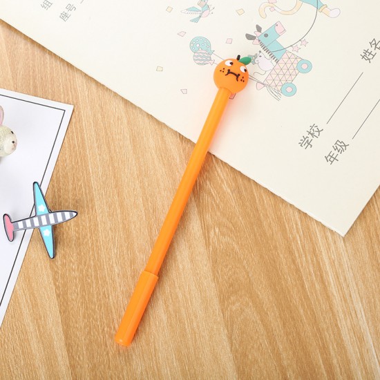 創意立體水果中性筆 可愛矽膠頭水果中性筆 黑色中性筆 辦公用文具