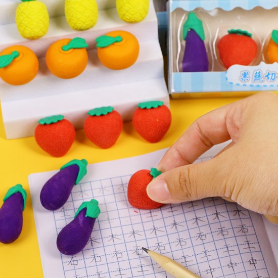 仿真蔬果橡皮擦組 水果蔬菜 造型橡皮擦 兒童節 禮物 文具 學生用品  