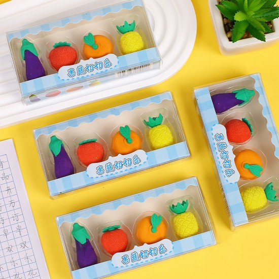  仿真蔬果橡皮擦組 水果蔬菜 造型橡皮擦 兒童節 禮物 文具 學生用品  