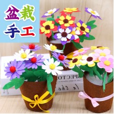 不織布花藝盆栽 花束  DIY材料包 康乃馨 花盆 母親節禮物