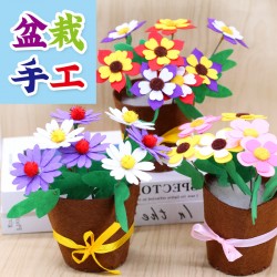 不織布花藝盆栽 花束  DIY材料包 康乃馨 花盆 母親節禮物