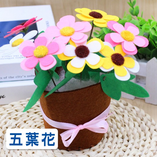 不織布花藝盆栽 花束  DIY材料包 康乃馨 花盆 母親節禮物