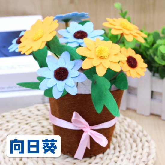 不織布花藝盆栽 花束  DIY材料包 康乃馨 花盆 母親節禮物