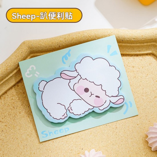  小動物趴睡異形便利貼 N次貼 留言貼 便條紙 便簽 備忘錄 裝飾貼紙